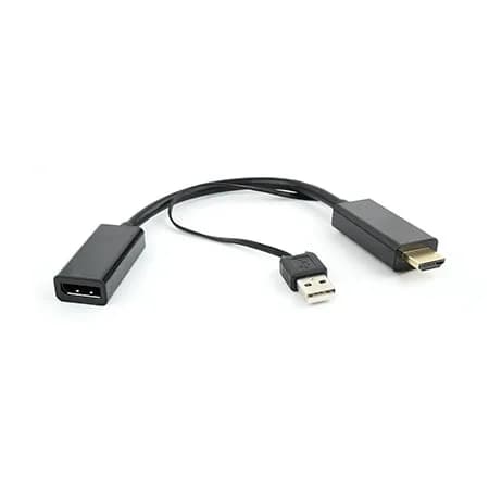 HDMI adapter GEMBIRD DSC-HDMI-DP HDMI to DisplayPort converter, black, USB powerd