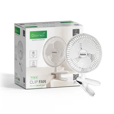 Ventilator s kopčom Green Tech 17W, 6", bijela boja