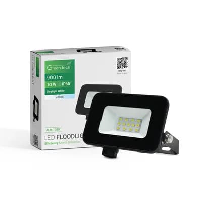 LED reflektor Green Tech 900 lm, 10W, 6500K, IP65, crni