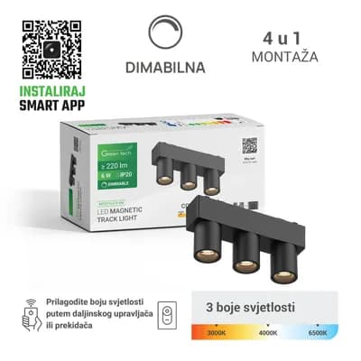 LED magnetna svjetiljka Green Tech "MYSTYLE" 6W, 3CCT, Dim./ Smart Lamp APP
