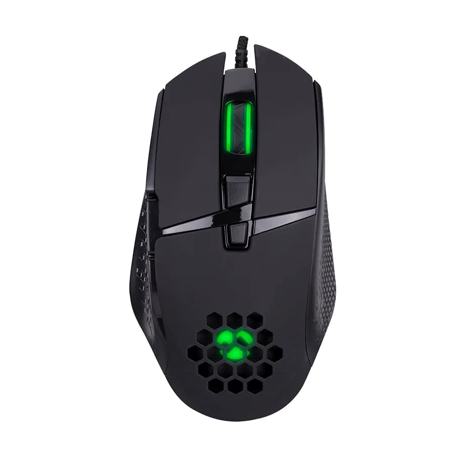 Miš gaming Everest RAGE-X1 Usb Black Led Illuminated 6400dpi 8 Buttons Programable Gaming Mouse with top holes design, Sunplus 192