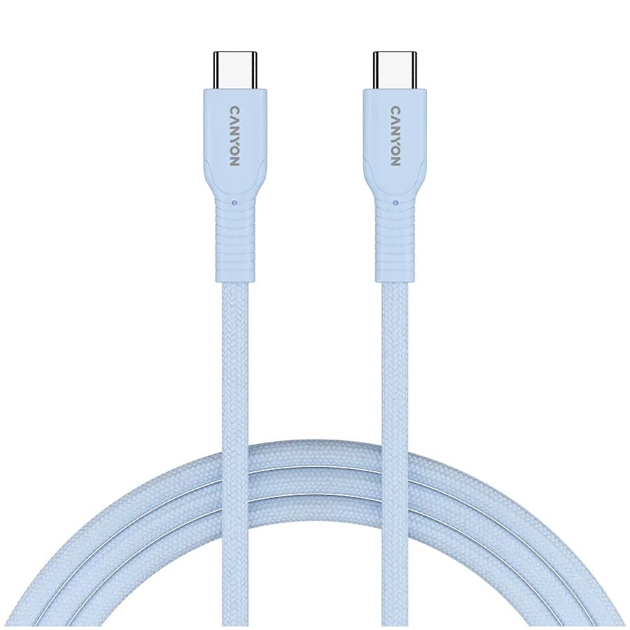 Canyon cable OnWire 60CL C-C 60W COLOR Braided 1m Light Blue