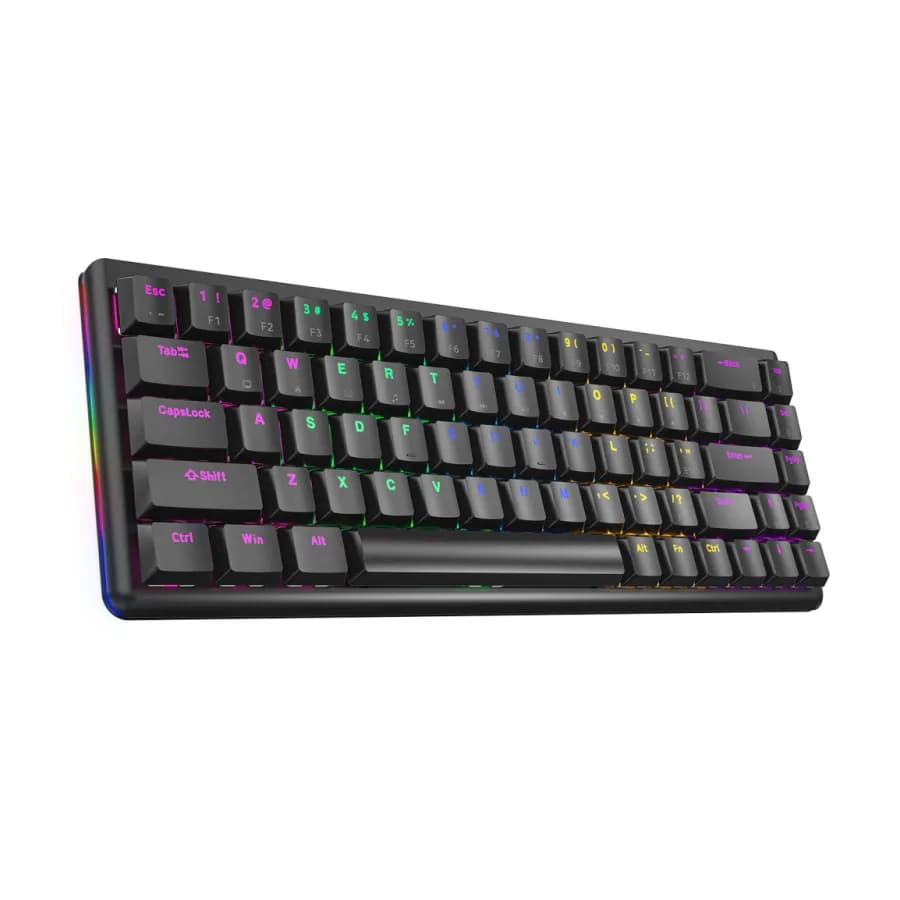 Tastatura gaming RAMPAGE REBEL Mechanical Low Profile blue switch US Layout Rainbow