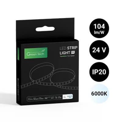 LED traka Green Tech 120 LED, 8 mm, 10 W/m, 6000K, DC 24V, IP20, 5m/kom