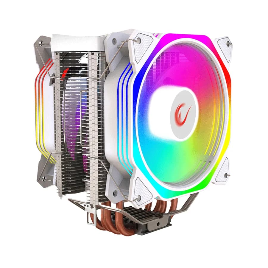 CPU hladnjak RAMPAGE OCTAGON C60 White 57CFM 1800RPM 2x12cm ARGB AM5/LGA1700 Compatible Air Cooled CPU Fan