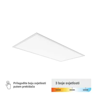 LED panel Green Tech 595 x 1195 x 30 mm 60W, 3 CCT, 130lm/W, Philips driver