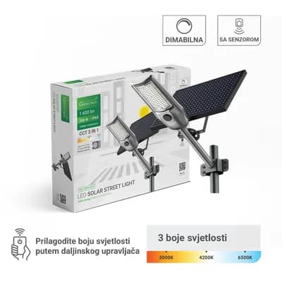 LED ulična svjetiljka solarna Green Tech 200W, 3CCT, IP65