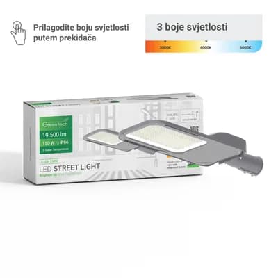 LED ulična svjet. Green Tech 150W, 19500lm, Philips LED, 3 CCT 3000K-4000K-6000K