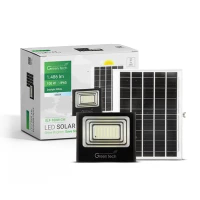 LED solarni reflektor Green Tech 100W, 6500K, IP65, solar