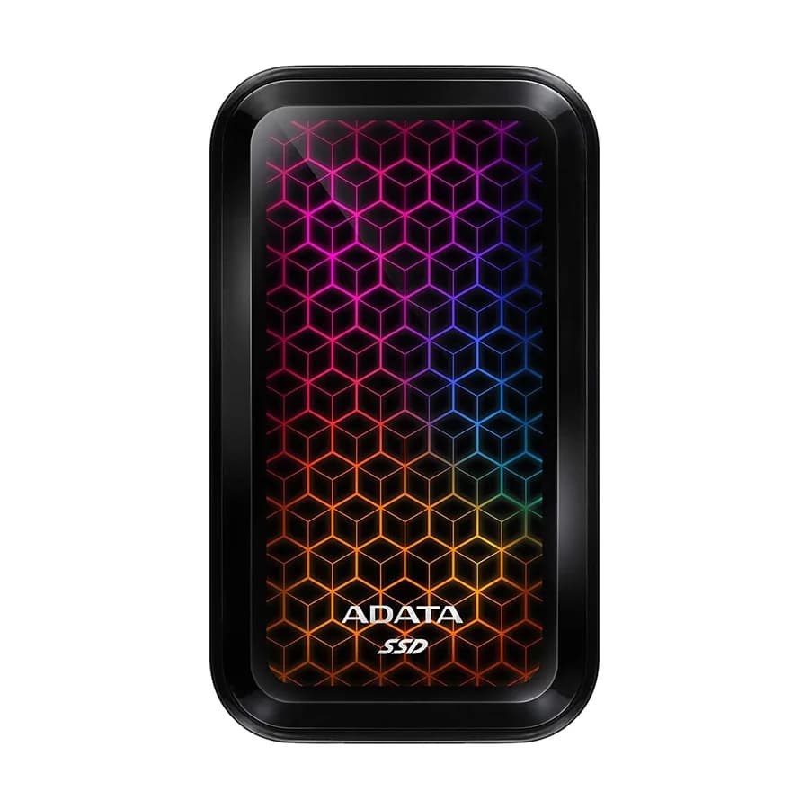 SSD EXT ADATA RGB SE770G 512GB USB3.2 Read Up to 1000MB/s Write Up to 800MB/s Type-C Gaming and Personal External SSD ASE770G-512GU32G2-CBK