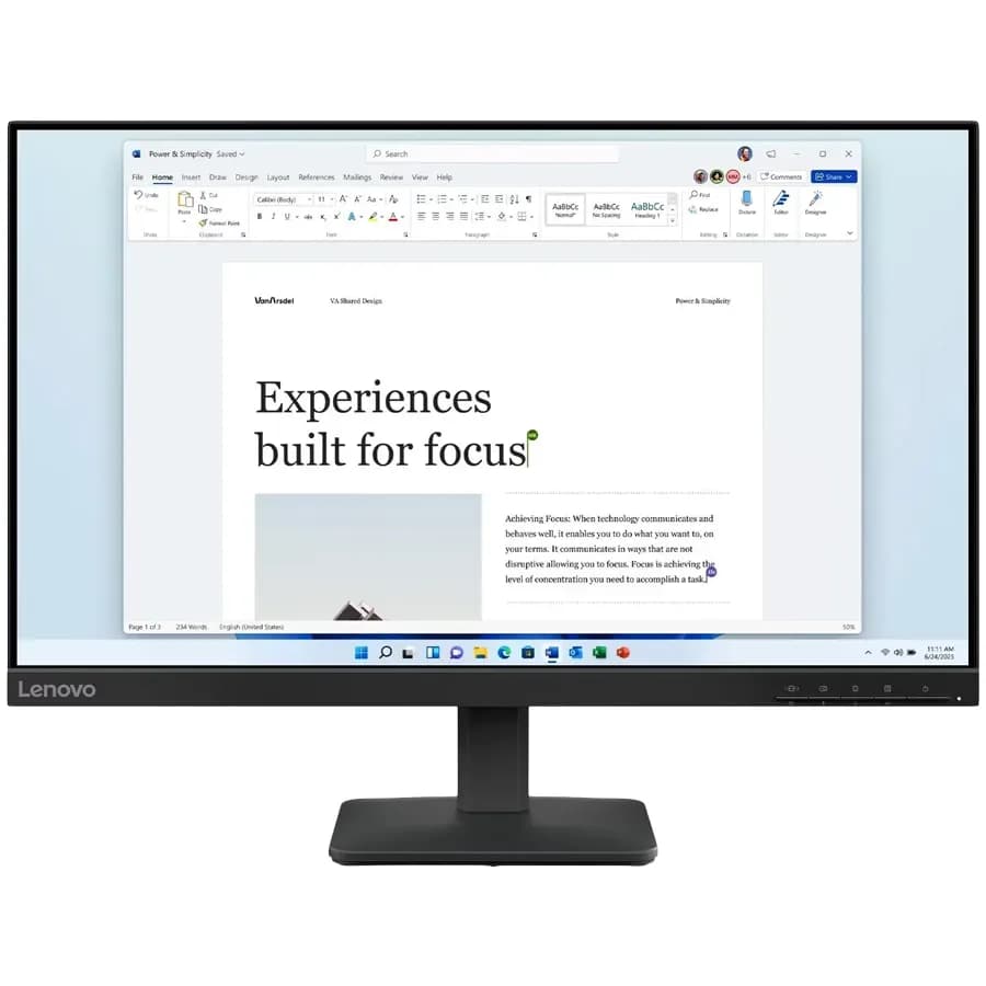 Lenovo Monitor LED L24-4e 23.8" IPS 1920x1080 3ms 1300:1 250cd Anti-Glare VGA HDMI Tilt