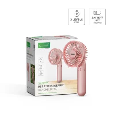 Prijenosni ventilator Green Tech, 1.1W, pink, sa USB punjenjem