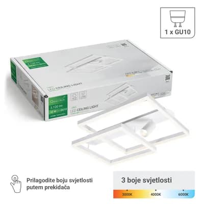 Stropna dekorativna svjetiljka Green Tech 52W, 3CCT + 1 x SPOT GU10