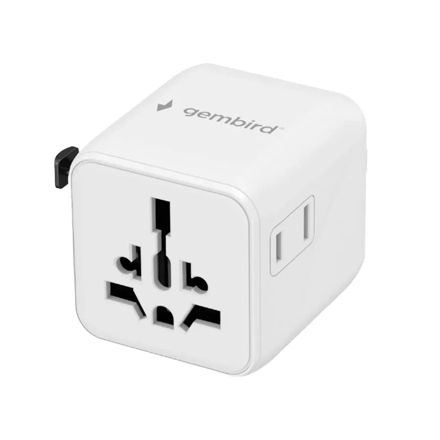 Univerzalni strujni adapter za sve zemlje GEMBIRD, 20 W, white, TPA-INT-01-W