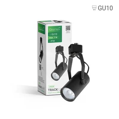 Šinska svjetiljka Green Tech, GU10, IP20, crna