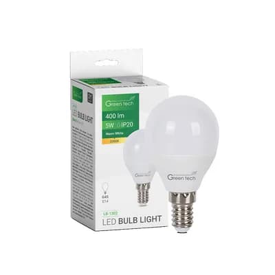 LED žarulja Green Tech 5W, 3000K, E14, G45, IP20, Sanan chip