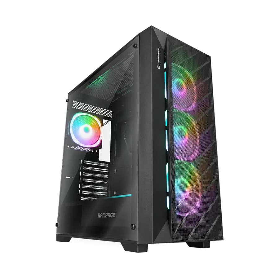 Kućište gaming RAMPAGE PRIME Mesh Tempered Glass 4*ARGB Fan Hub E-ATX, 37919