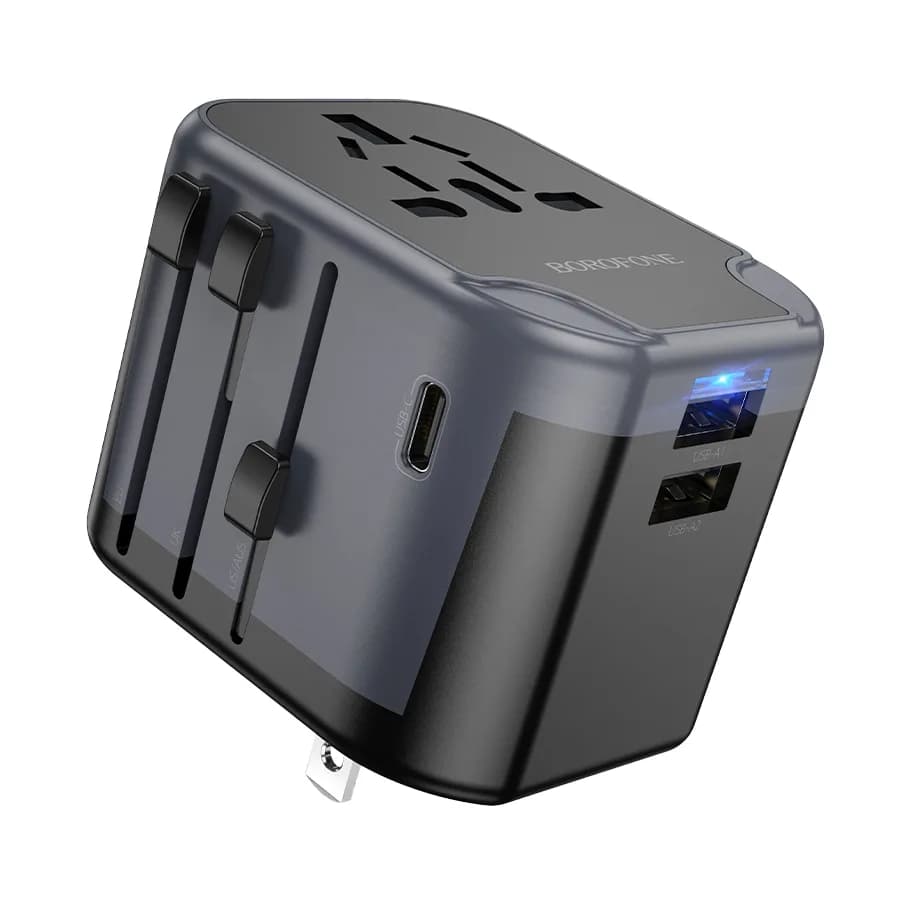 Univerzalni strujni adapter i USB punjač BOROFONE BAC12 Leader 3-port(1C2A), European EU/British UK/US US/Australian AUS