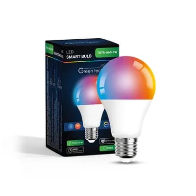 SMART žarulja Green Tech TUYA bluetooth+wifi, 9W, RGB+W, IP20