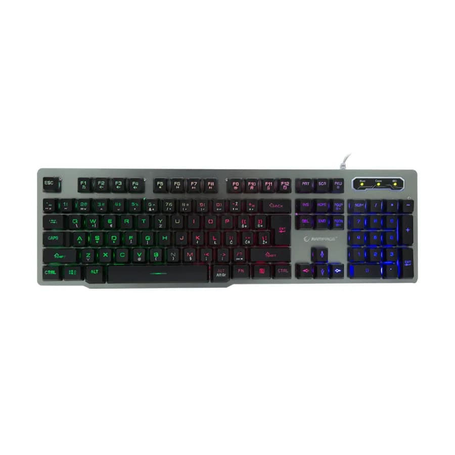Tastatura gaming RAMPAGE KB-R78 Gray / Black USB Rainbow Backlight BiH Layout Gaming Keyboard, 30859