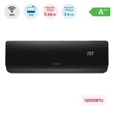 Klima Green Tech 12000BTU, 3.4kW, A++, R32, -15°C ~ 53°C, WiFi, crna
