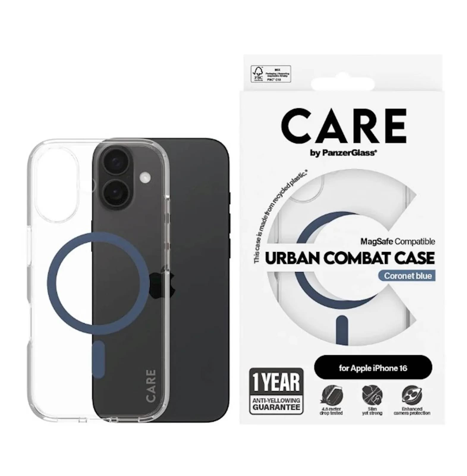PanzerGlass Zaštitno okvir Care MG iPhone 16 Blue