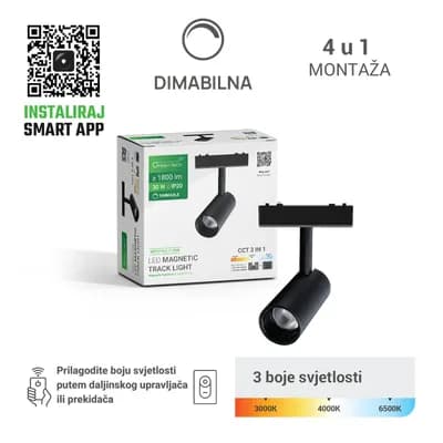LED magnetna svjetiljka Green Tech "MYSTYLE" 30W, 3CCT, Dim./ Smart Lamp APP