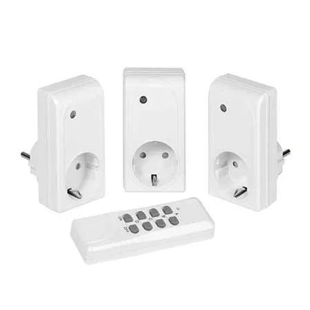 Vivanco set od tri utičnice + wireless remote sa RF kontrolom, 1000W, white 26551