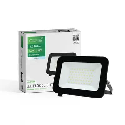 LED reflektor Green Tech 4250 lm, 50W, 6500K, IP65, crni
