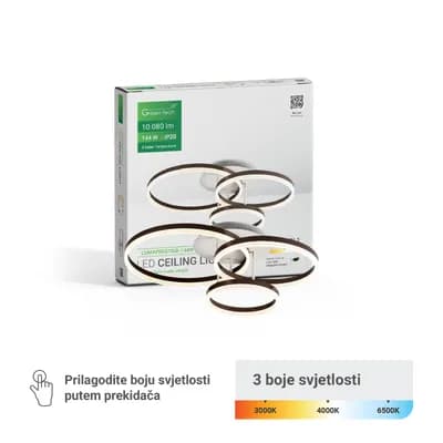 Stropna dekorativna svjetiljka Green Tech 144W, 3CCT