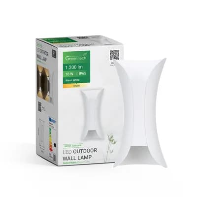LED vanjska zidna svjetiljka Green Tech 10W, 3000K, IP65, bijela boja
