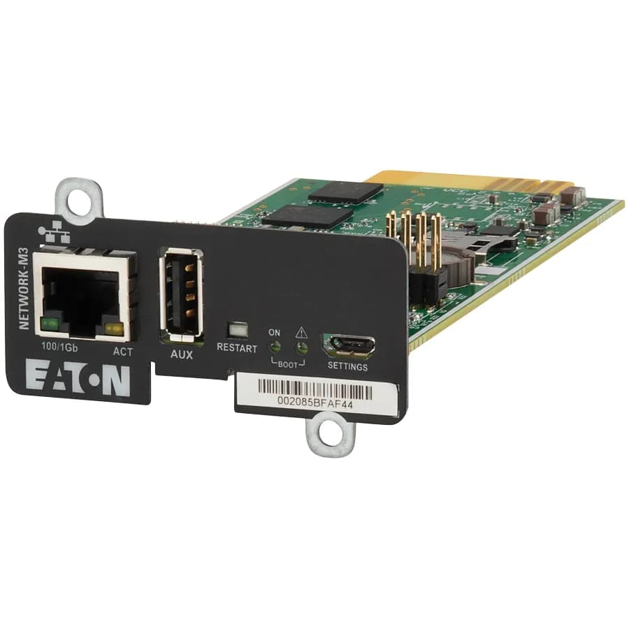 Eaton Network Managment Card - M3, Web/SNMP communications, Ethernet 10/100/1000BaseT, For UPS: 5P, 5PX