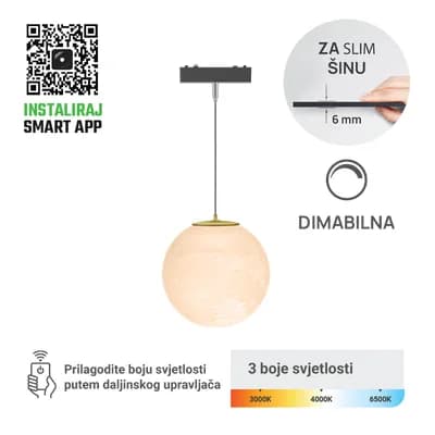 LED magnetna svjetiljka Green Tech, 6W, 3CCT, LED Osram, Dim./ Smart Lamp APP