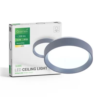 LED plafonjera Green Tech, 12W, 4000K, IP20, plava, promjer 25,8