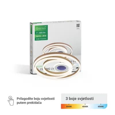 Stropna dekorativna svjetiljka Green Tech 164W, 3CCT