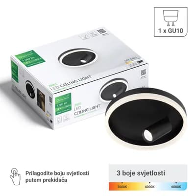 Stropna dekorativna svjetiljka Green Tech 18W, 3CCT + 1 x SPOT GU10