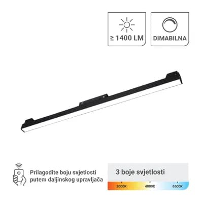 LED magnetna svjetiljka Green Tech 20W, 3CCT, IP20, OSRAM LED, crna boja