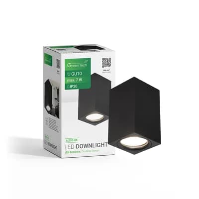 Nadgradni downlight Green Tech crna boja, grlo GU10
