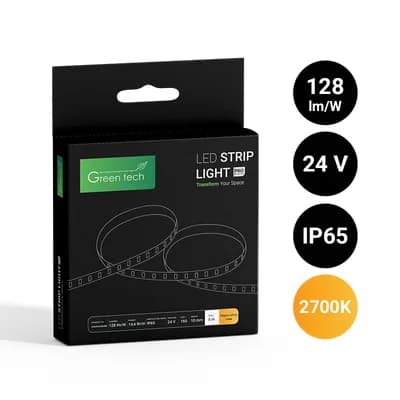 LED traka Green Tech 160 LED, 10 mm, 14.4 W/m, 2700K, DC 24V, IP65, 5m/kom