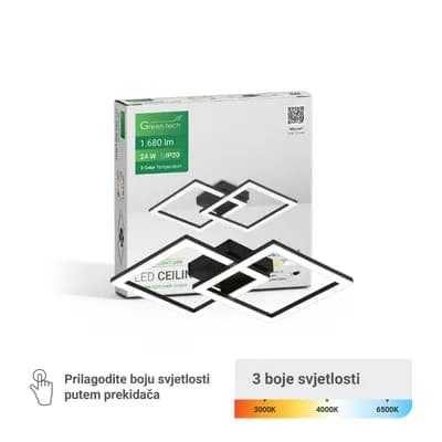 Stropna dekorativna svjetiljka Green Tech 24W, 3CCT