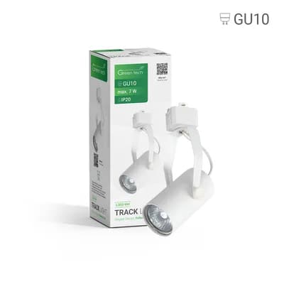 Šinska svjetiljka Green Tech, GU10, IP20, bijela
