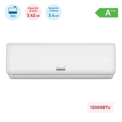 Klima Green Tech 12000BTU, 3.4kW, A++, R32, -15°C ~ 53°C, bijela