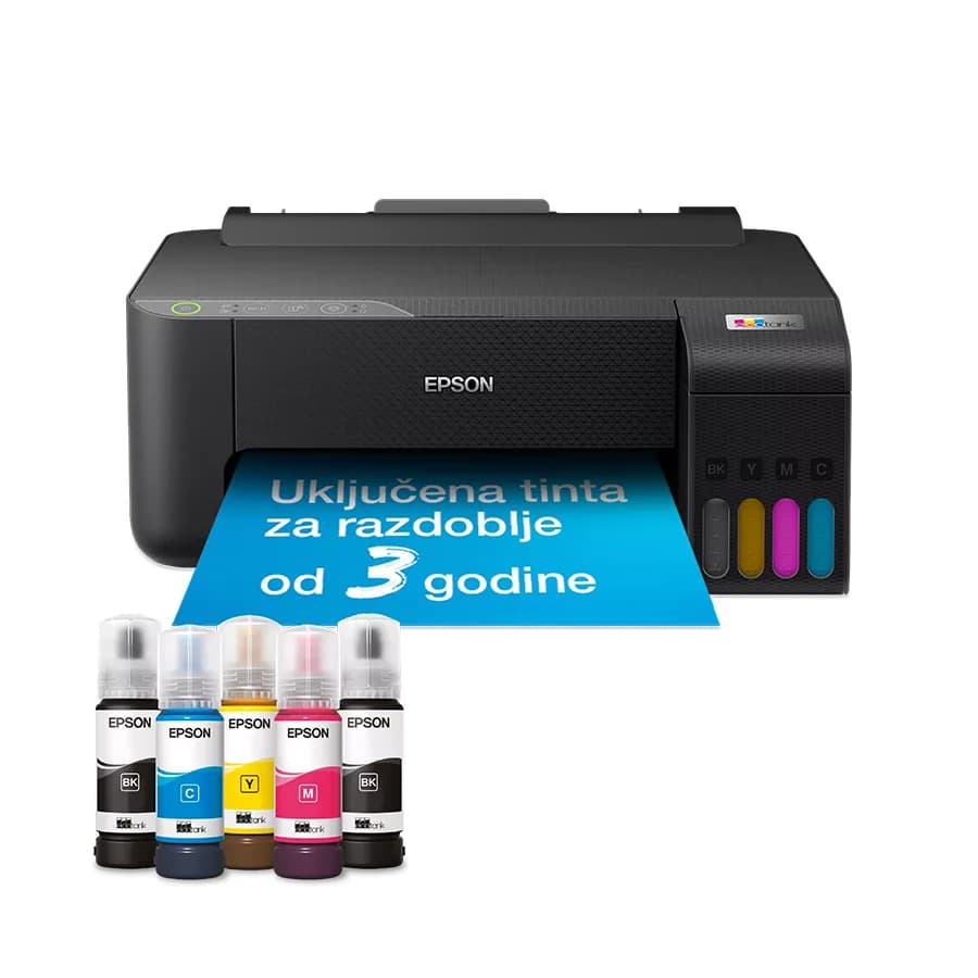 Printer Epson EcoTank L1270 33str/min BW. 15str/min Color, Rezolucija ispisa 5.760 x 1.440 dpi. USB+WiFi+WiFi Direct