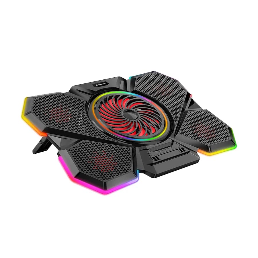 Postolje za notebook gaming Rampage S47 COOLFLOW 5 Pieces Red LED Fan, 10-17", 40526