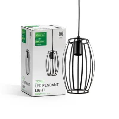 LED visilica Green Tech E27 x 1 kom, crna boja