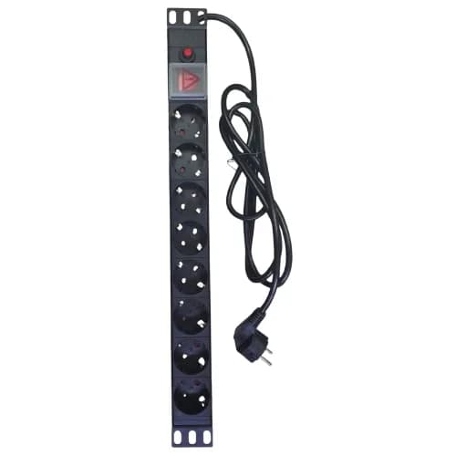 PDU Napojna letva 19" sa 8 x šuko prekidačem i zaštitom Basic-PVC