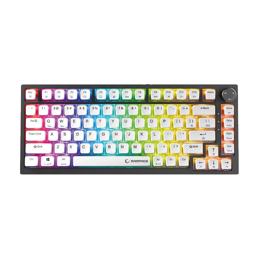 Tastatura gaming RAMPAGE ZENITH PRO Black Hot Swap 8000 Hz Gasket Magnetic RGB Rapid Trigger Gateron Switch US Layout English Dye-Sub PBT, 42761