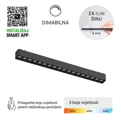 LED magnetna svjetiljka Green Tech, 18W, 3CCT, LED Osram, Dim./ Smart Lamp APP