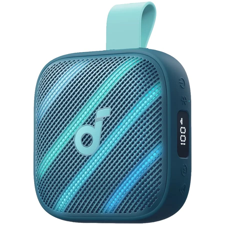 Anker, Soundcore Boom Go 3i Blue, 24 Hour Playtime, 15W, IP68, Battery Display, Emergency Charging for Phone, TWS Pairing capable, RGB Lights