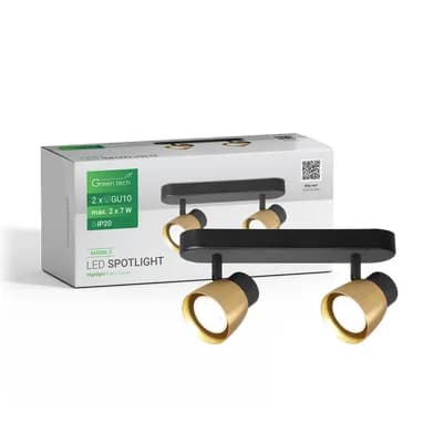 LED spot svjetiljka Green Tech, GU10 X 2 kom, zlatno crna boja